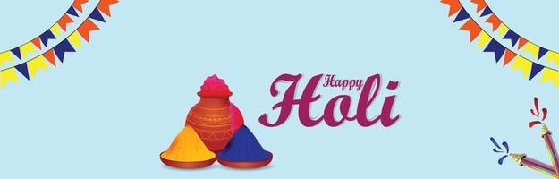 banner de celebração feliz holi vetor