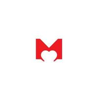 logotipo m, elementos de modelo de design de ícone de coração vetor