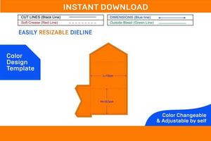luxo aniversário convite embalagem envelope dieline modelo cor Projeto modelo vetor