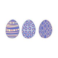 Páscoa conjunto do pintado ovos. Páscoa feriado desenhos ou adesivos coleção para cartões postais e decoração. vetor