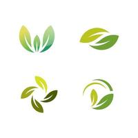 elementos de modelo de design de ícone de logotipo de folhas ecológicas vetor