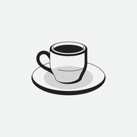 ícone de xícara de café quente no fundo branco vetor