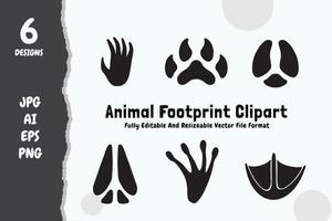 animal pegada clipart agrupar vetor