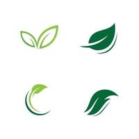 ícone de vetor de natureza ecologia logotipo de folha verde