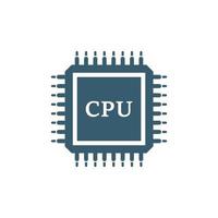 CPU para computador e Smartphone ícone dentro plano estilo. processador chipset vetor ilustração em isolado fundo. microchip placa o negócio conceito.