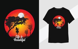 vida é lindo vetor camiseta Projeto