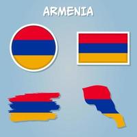 mapa do Armênia, vetor Projeto forma do Armênia mapa preenchidas acima com armênio bandeira cores.