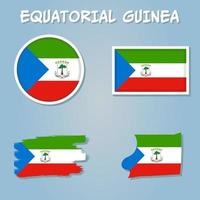 vetor do equatorial Guiné país esboço silhueta com bandeira definir.