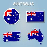 Austrália mapa com bandeira esboço do australiano Estado com uma nacional bandeira. vetor