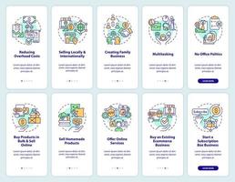 rentável casa Sediada o negócio onboarding Móvel aplicativo tela definir. passo a passo 5 passos editável gráfico instruções com linear conceitos. interface do usuário, ux, gui modelo vetor