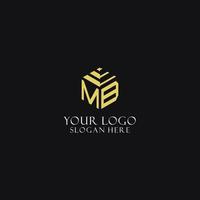 MB inicial monograma com hexágono forma logotipo, criativo geométrico logotipo Projeto conceito vetor