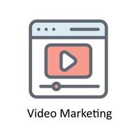 vídeo marketing vetor preencher esboço ícones. simples estoque ilustração estoque