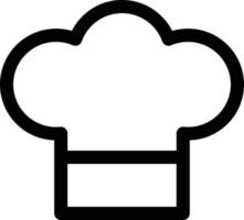 chefe de cozinha chapéu linha ícone isolado em branco. cozinha símbolo, logotipo ilustração. vetor