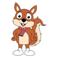 fofa esquilo animal desenho animado ilustração gráfico vetor