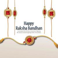rakhi criativo para o festival indiano de raksha bandhan em fundo branco vetor