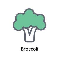 brócolis vetor preencher esboço ícones. simples estoque ilustração estoque