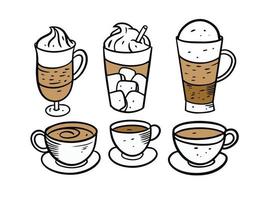 café copos e canecas definir. colorida vetor ilustração.