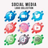 conectados tecnologia social meios de comunicação logotipo coleção vetor