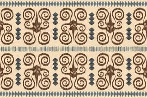 étnico ikat tecido padronizar geométrico estilo.africano ikat bordado étnico oriental padronizar branco Castanho creme fundo. resumo,vetor,illustration.for textura,vestuário,embrulho,decoração,tapete. vetor