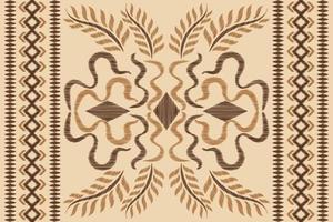 étnico ikat tecido padronizar geométrico estilo.africano ikat bordado étnico oriental padronizar Castanho creme fundo. resumo,vetor,illustration.for textura,vestuário,embrulho,decoração,tapete. vetor