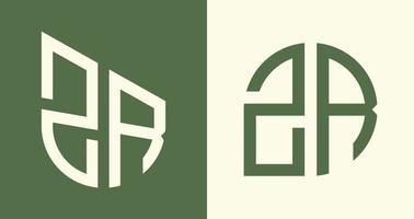 criativo simples inicial cartas zr logotipo desenhos pacote. vetor