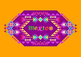 mexicano tribal étnico enfeite e decorado palavra México estilo simples vetor. vetor