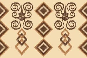 étnico ikat tecido padronizar geométrico estilo.africano ikat bordado étnico oriental padronizar Castanho creme fundo. resumo,vetor,illustration.for textura,vestuário,embrulho,decoração,tapete. vetor