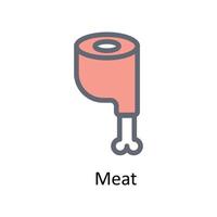 carne vetor preencher esboço ícones. simples estoque ilustração estoque