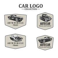 vetor de ilustração de conjunto de emblema de logotipo de carro clássico