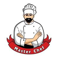 ilustração vetorial design do logotipo do chef master. design de menu para café e restaurante. vetor livre eps 10.