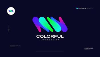 mw ou wm inicial logotipo Projeto com vibrante e colorida gradiente estilo. adequado para o negócio e tecnologia logotipo vetor