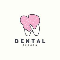 logotipo do dente, vetor de saúde bucal, ilustração de marca de cuidados