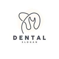 logotipo do dente, vetor de saúde bucal, ilustração de marca de cuidados