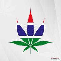 bandeira do Gâmbia dentro maconha folha forma. a conceito do legalização cannabis dentro Gâmbia. vetor