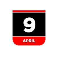 9º abril vetor icon.9 abril calendário.