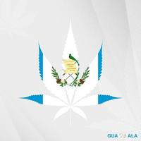 bandeira do Guatemala dentro maconha folha forma. a conceito do legalização cannabis dentro Guatemala. vetor