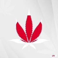bandeira do Japão dentro maconha folha forma. a conceito do legalização cannabis dentro Japão. vetor