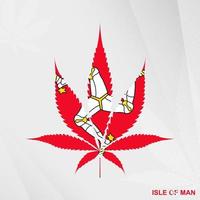 bandeira do ilha do homem dentro maconha folha forma. a conceito do legalização cannabis dentro ilha do cara. vetor