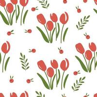 lindo tulipas desatado padronizar para tecido, invólucro ou livro cobrir. vetor