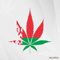 bandeira do bielorrússia dentro maconha folha forma. a conceito do legalização cannabis dentro bielorrússia. vetor