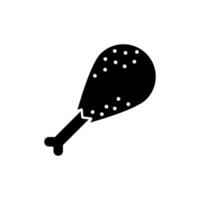 frango baqueta ícone vetor. Peru perna ilustração placa. Comida símbolo. aves de capoeira carne logotipo. vetor