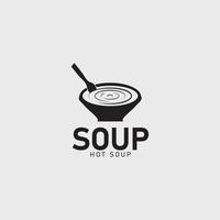 quente sopa restaurante logotipo simples Projeto vetor