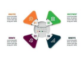 modelo de infográfico de diagrama de negócios ou marketing. vetor