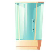 vetor desenho animado chuveiro cabine com vidro porta
