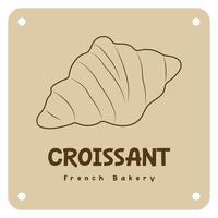 simples croissant caseiro, croissant fazer compras e padaria, pastelaria logotipo, Distintivos, rótulos, ícones e sinais. vetor