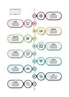 modelo de infográfico de fluxo de trabalho de negócios. vetor