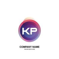 kp inicial logotipo com colorida círculo modelo vetor