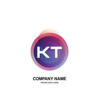 kt inicial logotipo com colorida círculo modelo vetor