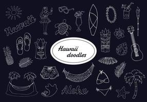 mão desenhado Havaí rabisco conjunto vetor