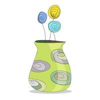 mão desenhado abstrato rabisco jardim flores vaso para decorar disposição bandeira ou gráfico vetor